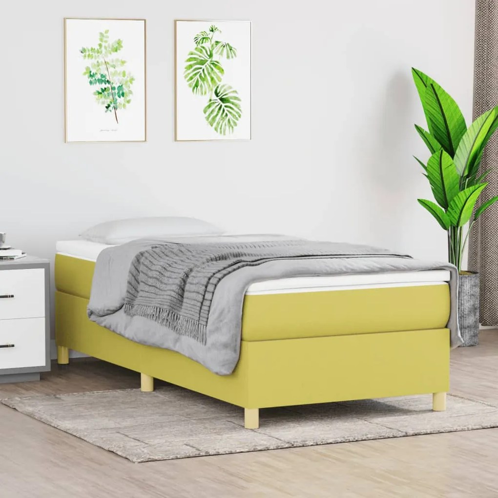 vidaXL Estrutura de cama em tecido 80x200 cm verde