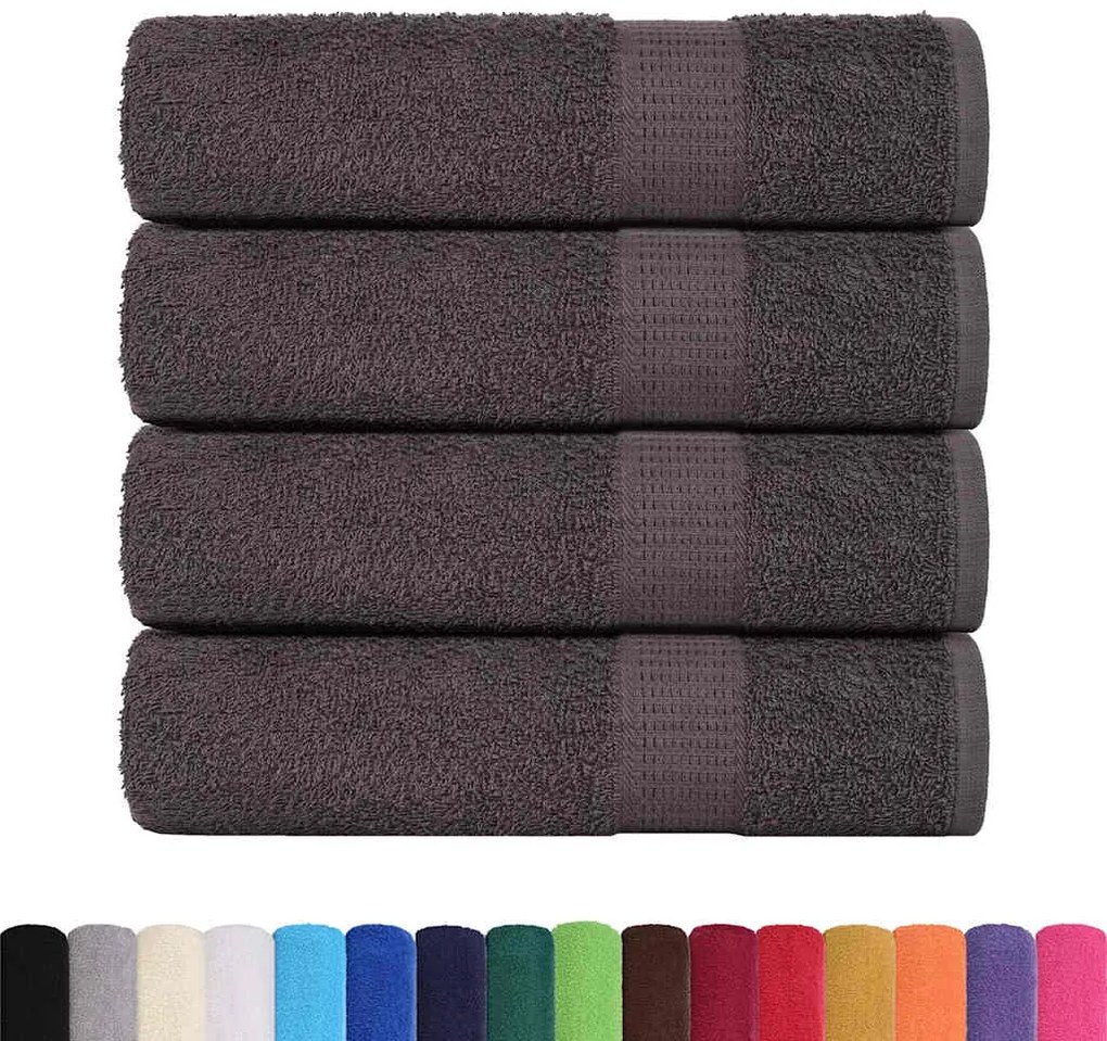 Toalhas de banho 4 pcs 100x150cm 360 gsm 100% algodão antracite