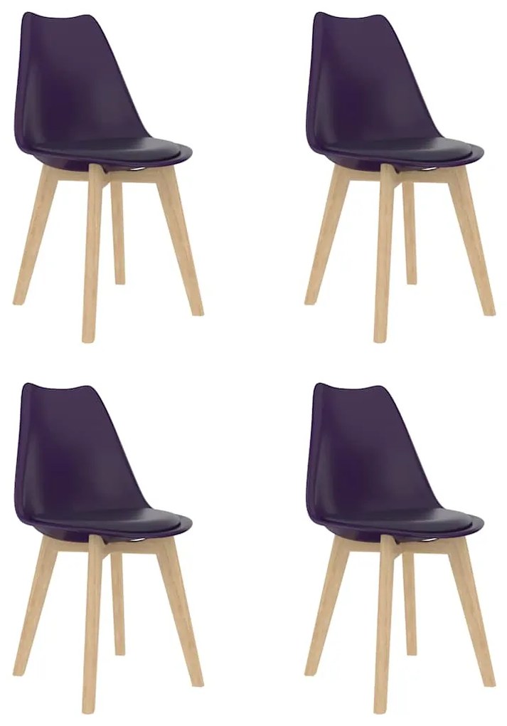 vidaXL Cadeiras de jantar 4 pcs plástico lilás