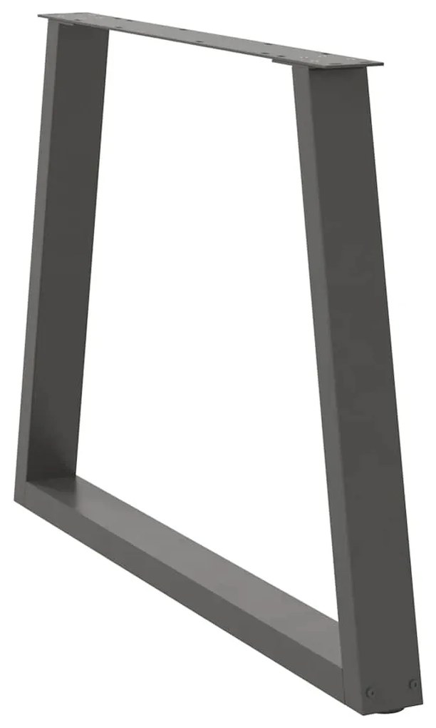 Pés para mesa de jantar em V, 3 peças, antracite, 90x (72-73,3) cm, aç