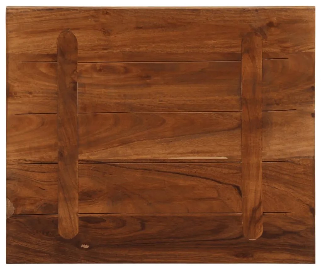 Tampo de mesa retangular 60x50x2,5 cm madeira recuperada maciça