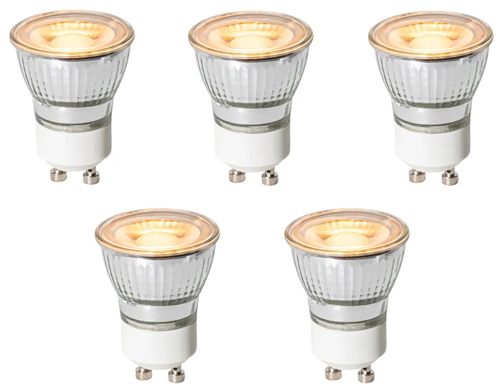 Conjunto de 5 lâmpadas LED GU10 reguláveis 35mm 4W 200 lm 2200K