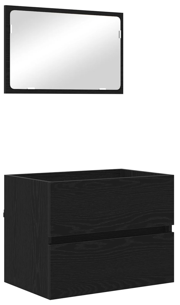 Conjunto de Móveis para Casa de Banho 2 Peças Carvalho Preto Madeira E