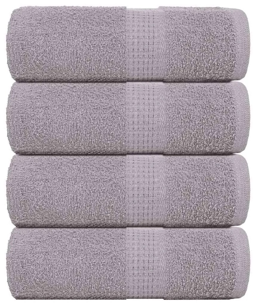 vidaXL Toalhas de bidé FROGN 4 pcs 30x50 cm 360 g/m² cinzento