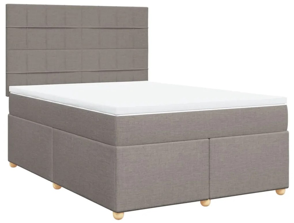 Cama com molas/colchão 140x190 cm tecido castanho-acinzentado