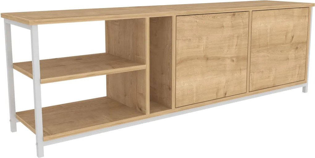 Móvel TV Primrose – Branco Carvalho – 160 cm x 35,3 cm x 50,8 cm