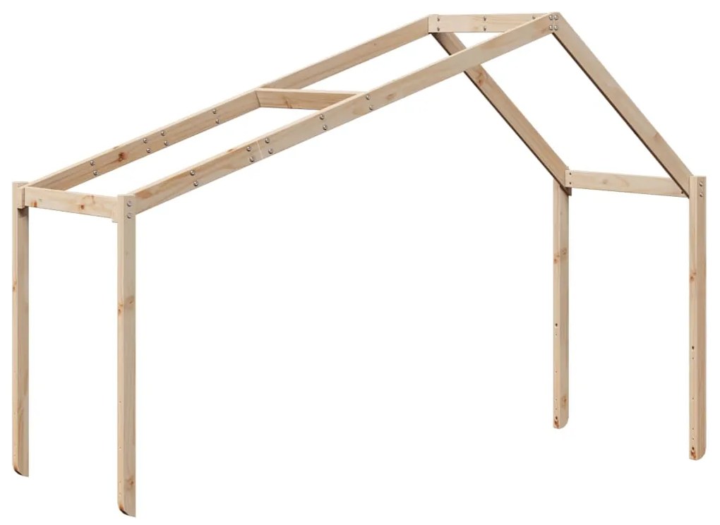 Cama alta com telhado 80x200 cm pinho maciço
