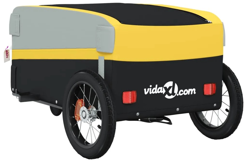 Reboque para bicicleta 30 kg ferro preto e amarelo