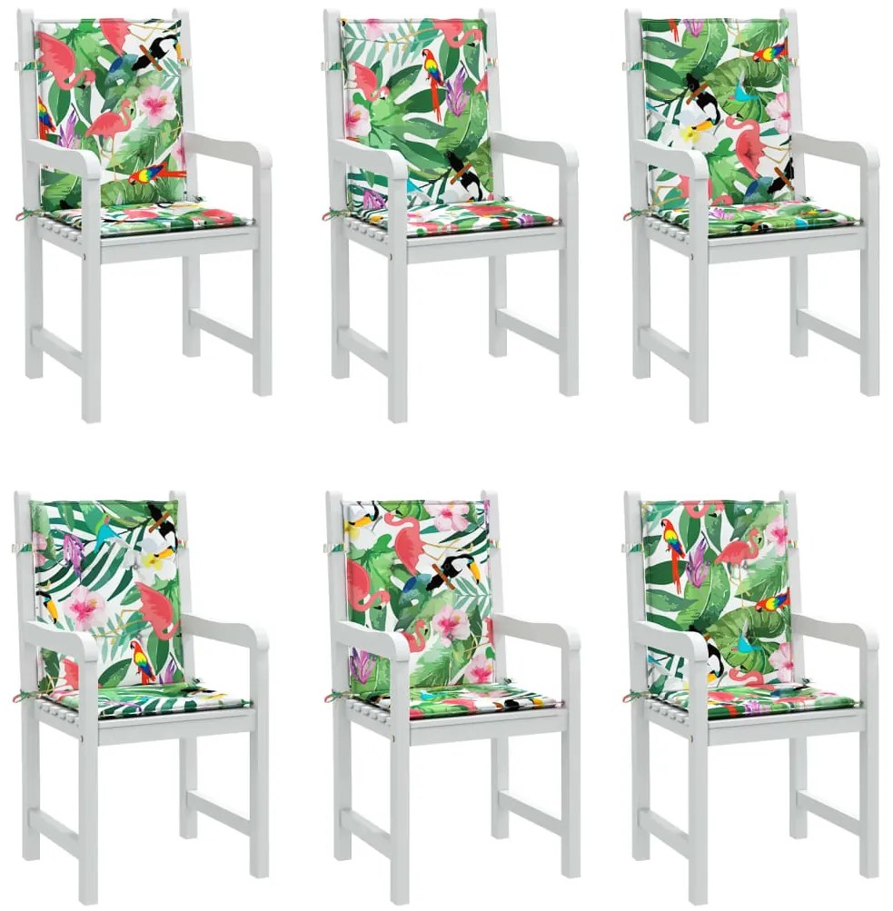 Almofadões para cadeira de encosto baixo 6 pcs tecido multicor