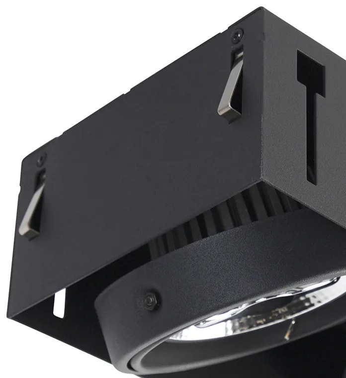 Foco embutido preto AR111 sem moldura 3 luzes - Oneon