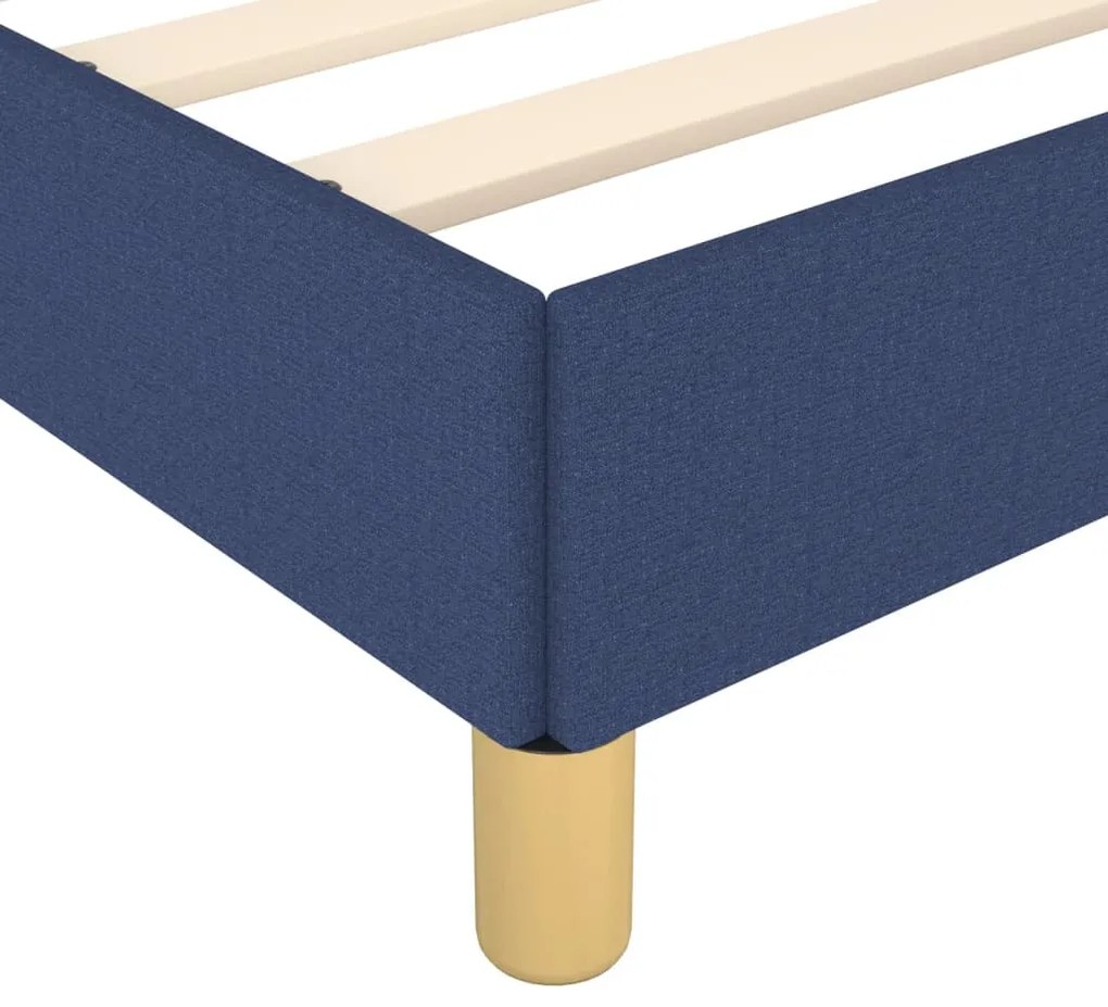 Estrutura de cama sem colchão 90x190 cm tecido azul