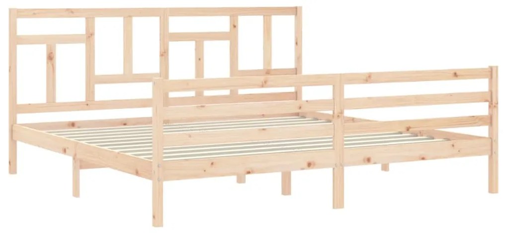 Estrutura de cama com cabeceira 200x200 cm madeira maciça