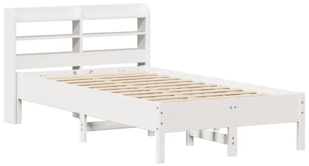 Cama sem colchão 75x190 cm madeira de pinho maciça branco