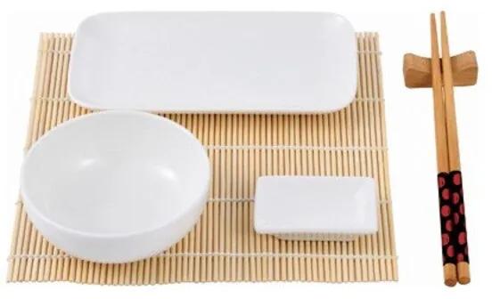 Conjunto de sushi Masterpro Q3565 Porcelana Branco Bambu (12 pcs)