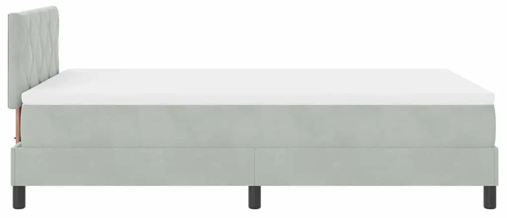 Cama Box com Colchão vidaXL Cinza Claro 120x200 cm Veludo