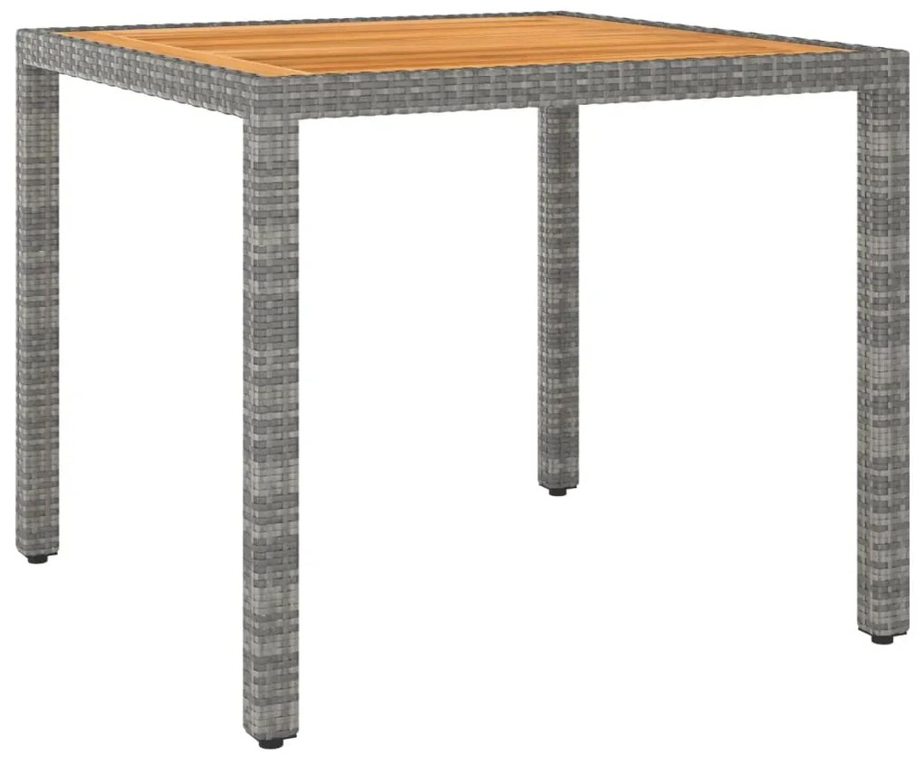 vidaXL Mesa de jardim 90x90x75 cm vime PE cinzento