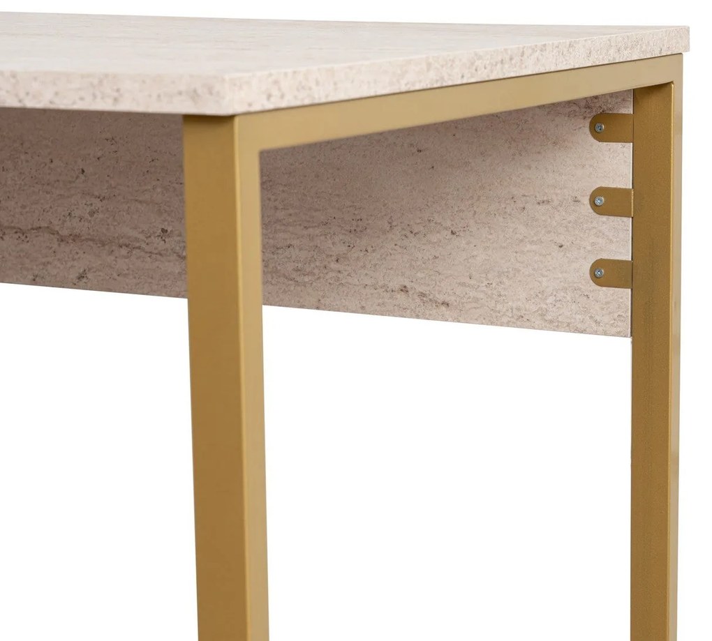 Secretária Twin Study Desk – Travertine Gold – 240 cm x 74 cm x 60 cm