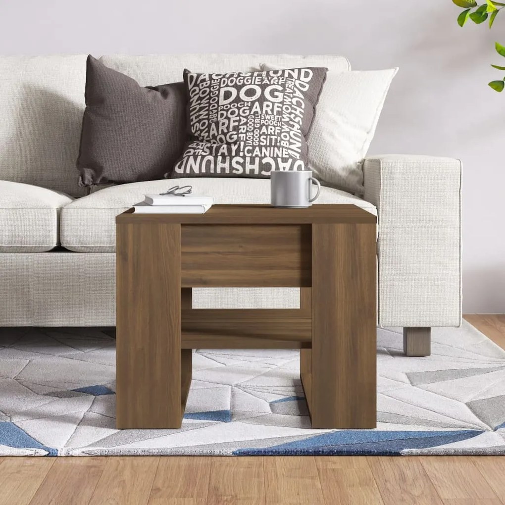 Mesa centro 55,5x55x45 cm derivados de madeira carvalho fumado