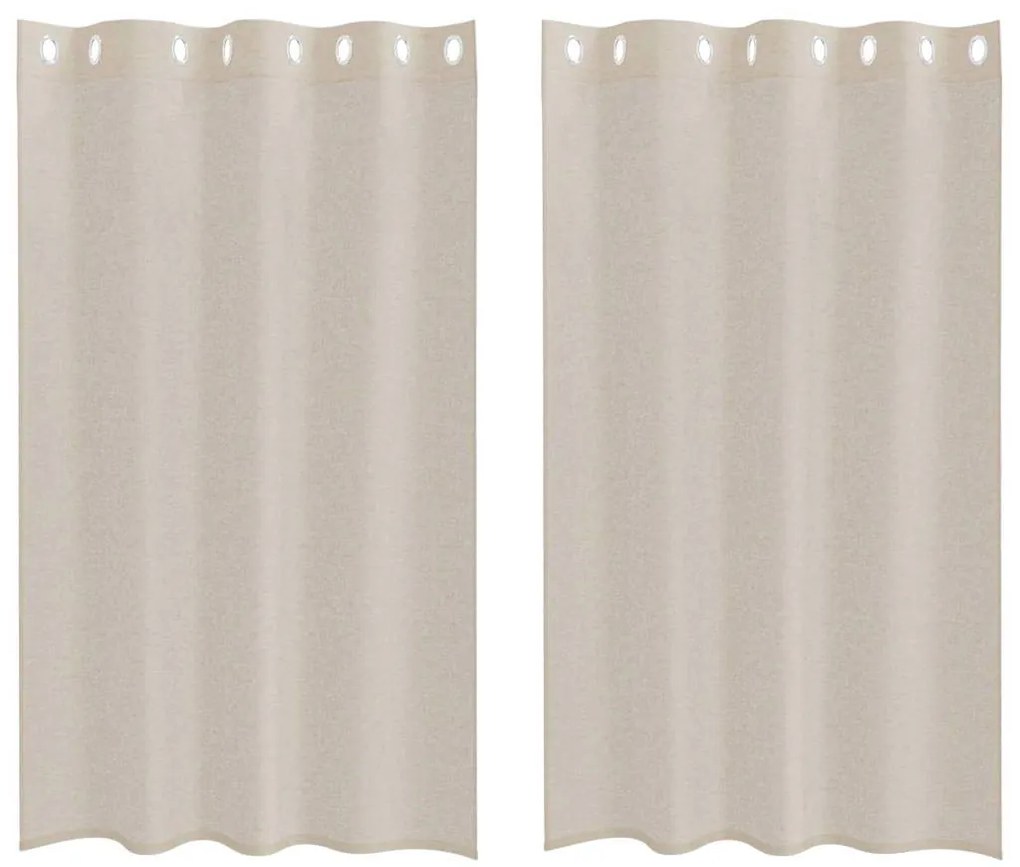 Cortinas com cortinas 2 pcs Areia 140 x 175 cm Poliéster