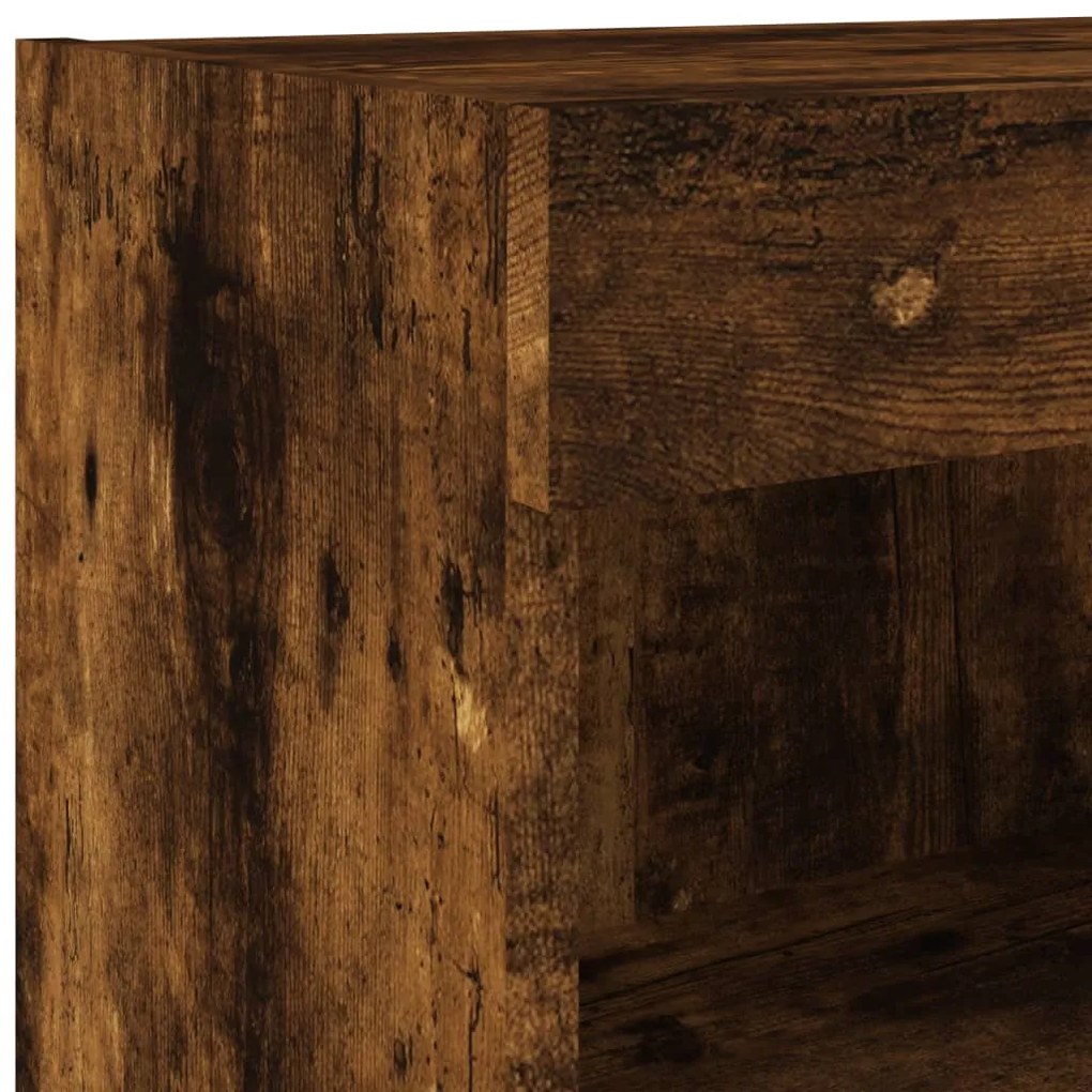 Móveis de TV com luzes LED 2 pcs 80x30x30 cm carvalho fumado