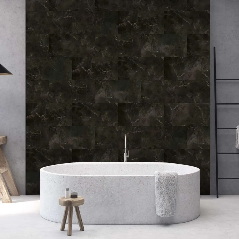 434299 Grosfillex Ladrilho de parede Gx Wall+ 11 pcs 30x60 cm mármore preto