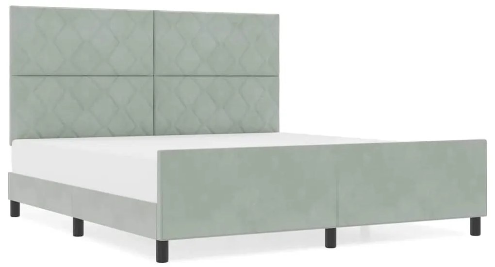 Cama vidaXL em Cinzento-claro - 180x200 cm Veludo