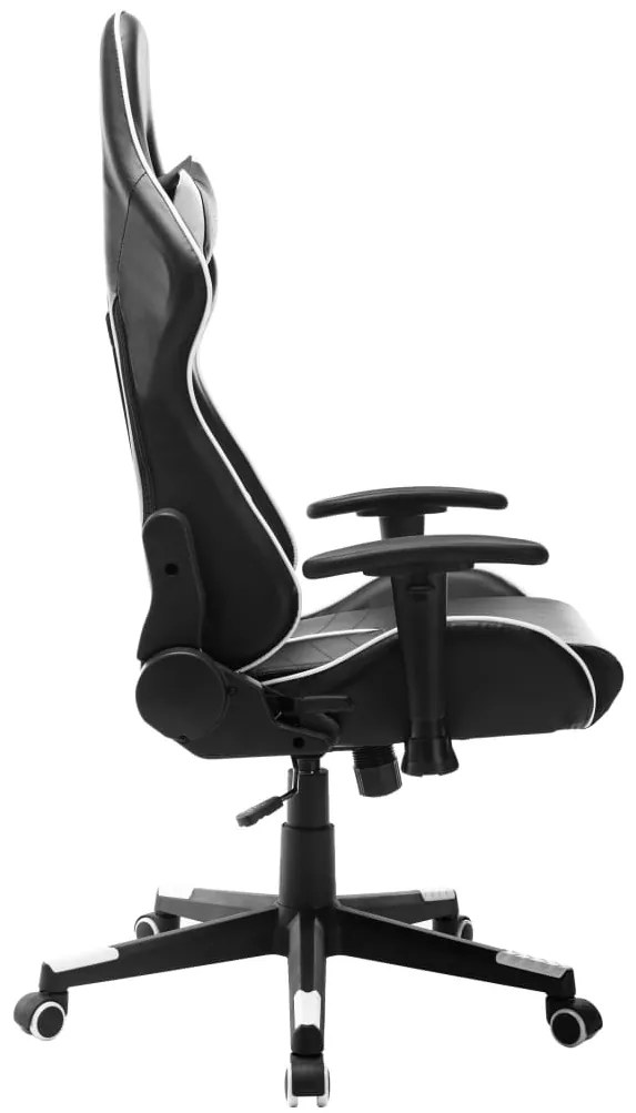 Cadeira de gaming couro artificial preto e branco