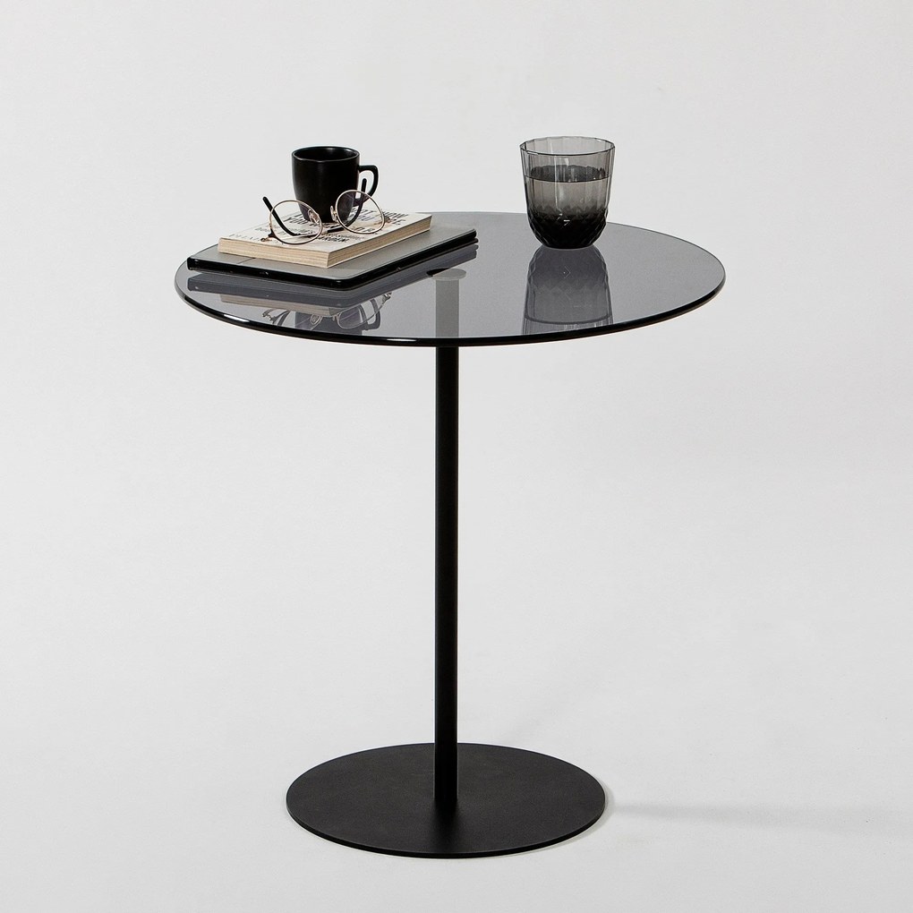 Mesa de Apoio Chill-Out - Preto e Cinza Escuro - 50 cm x 50 cm x 50 cm