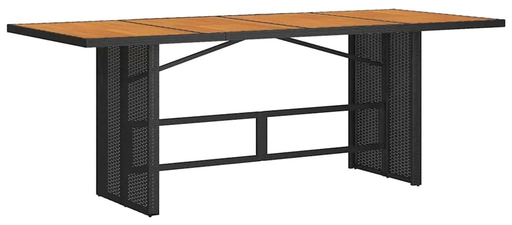 Conjunto de Jantar para Jardim de 7 Peças Polirattan Preto