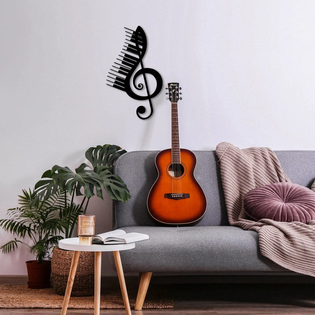 Acessório Decorativo de Parede Musical – Preto – 42 x 69 cm