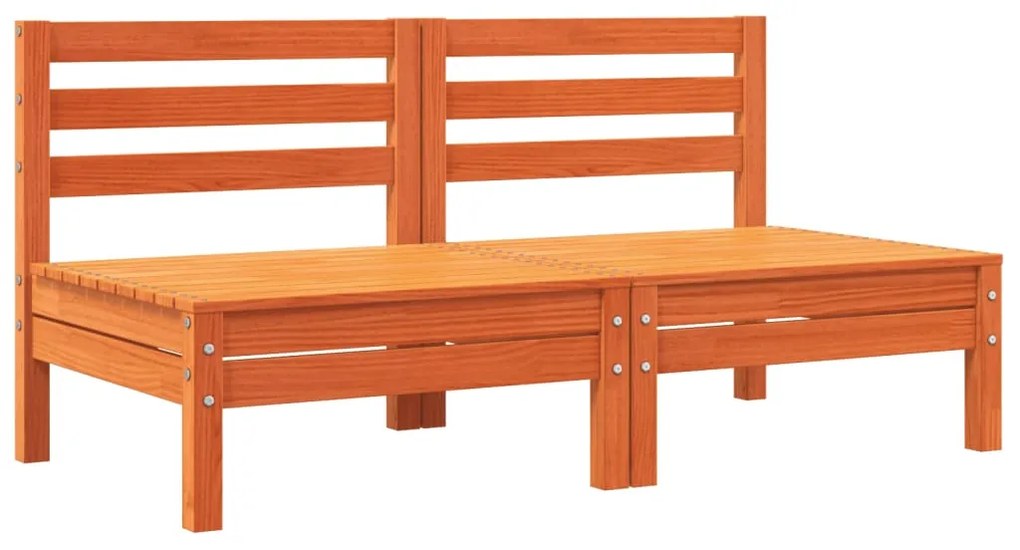 Sofás s/ braços jardim c/ almofadões 2 pcs pinho castanho-mel