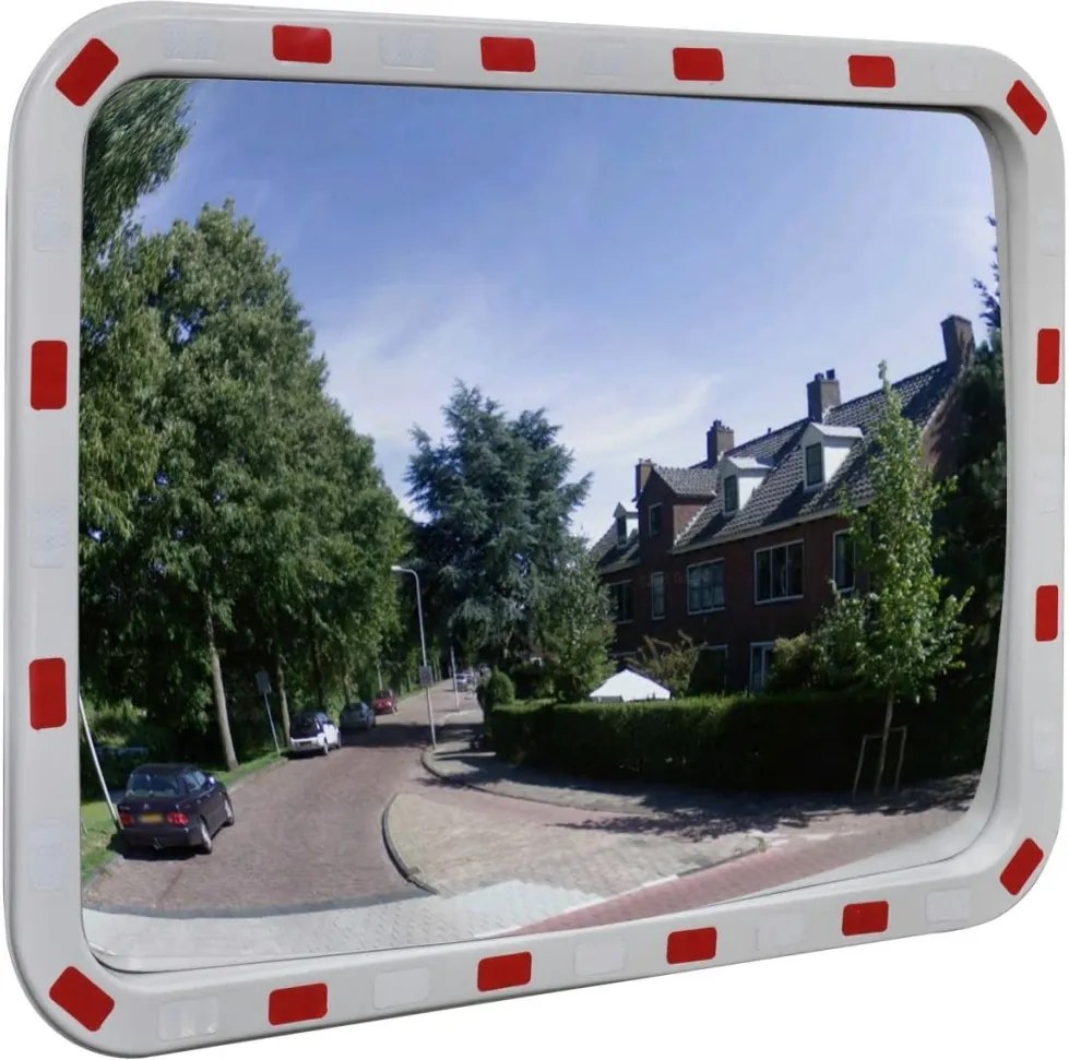 Espelho retrovisor convexo retangular 60 x 80 cm com refletores