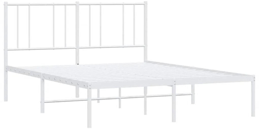 Estrutura de cama com cabeceira 150x200 cm metal branco