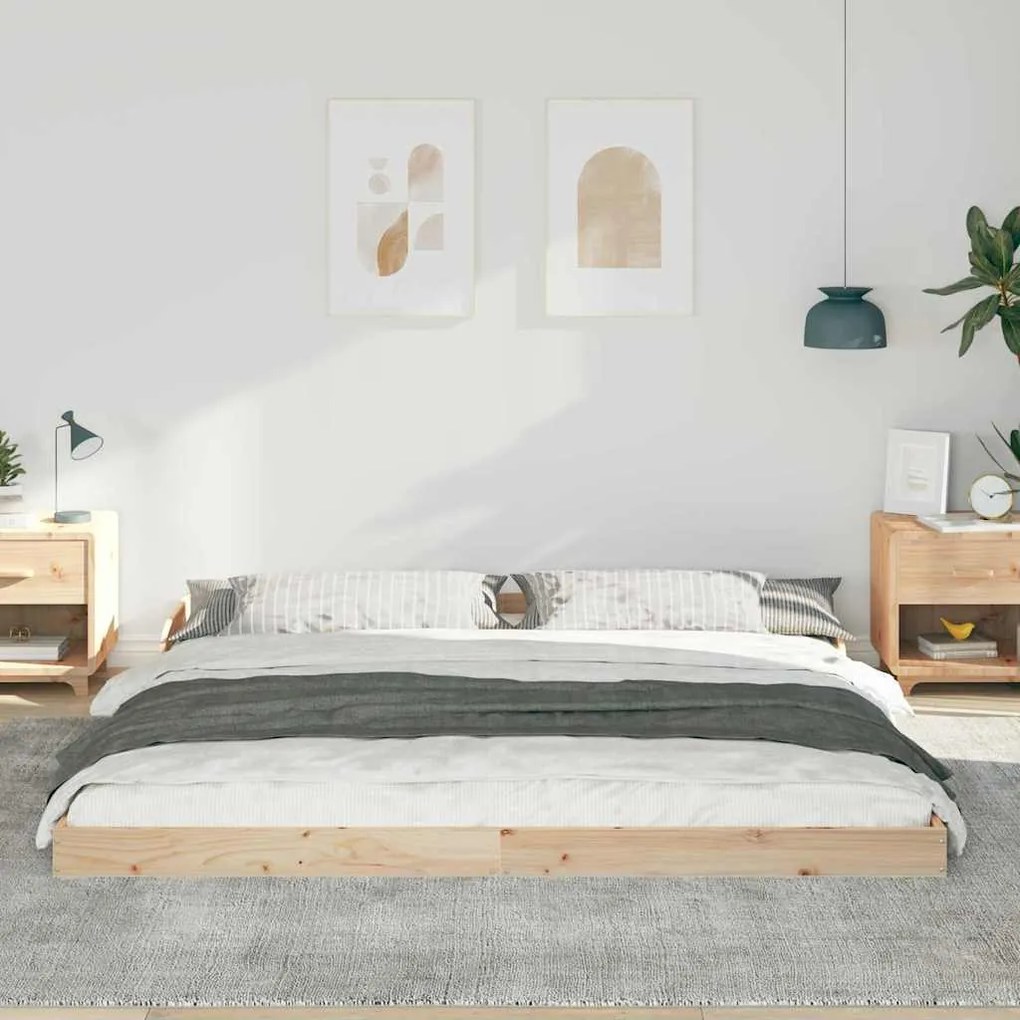 Estrutura da Cama Castanho 180 x 200 cm Madeira de pinho maciça