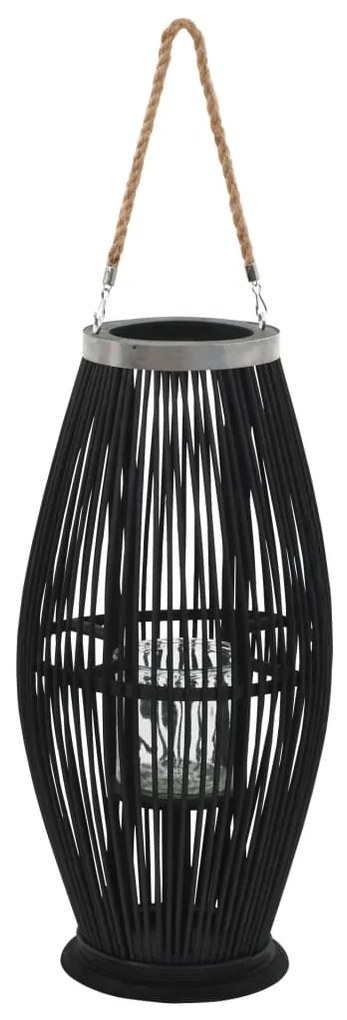 vidaXL Suporte para vela suspenso 60 cm bambu preto