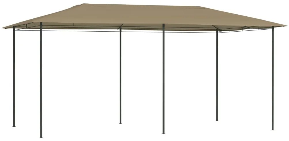vidaXL Gazebo 2,98x5,3x2,59 m 160 g/m² cinzento-acastanhado