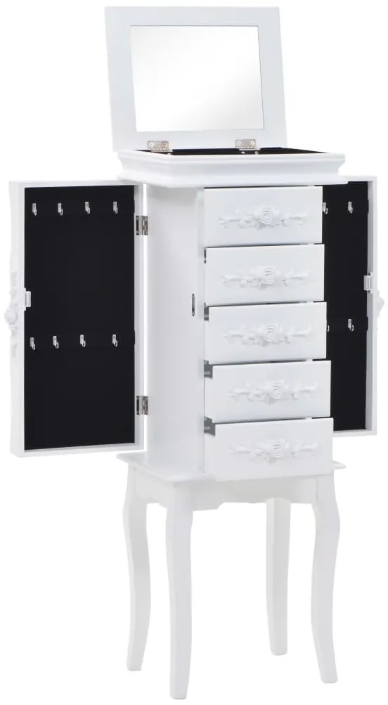vidaXL Móvel guarda-joias de pé branco