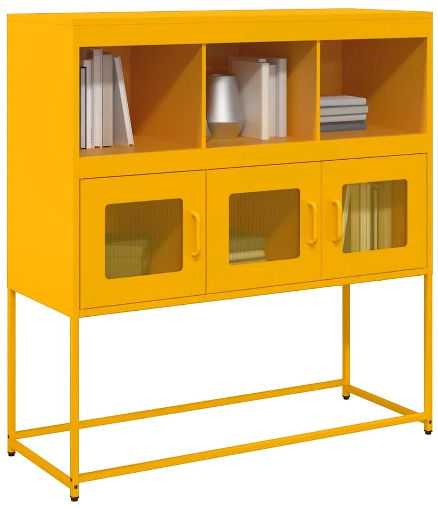 Aparador 100,5x39x107 cm aço laminado a frio amarelo mostarda
