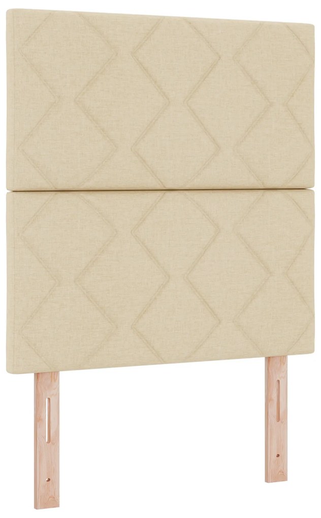 Cabeceira vidaXL Design Blocos de Diamante Creme 80 cm Tecido, Cabecei
