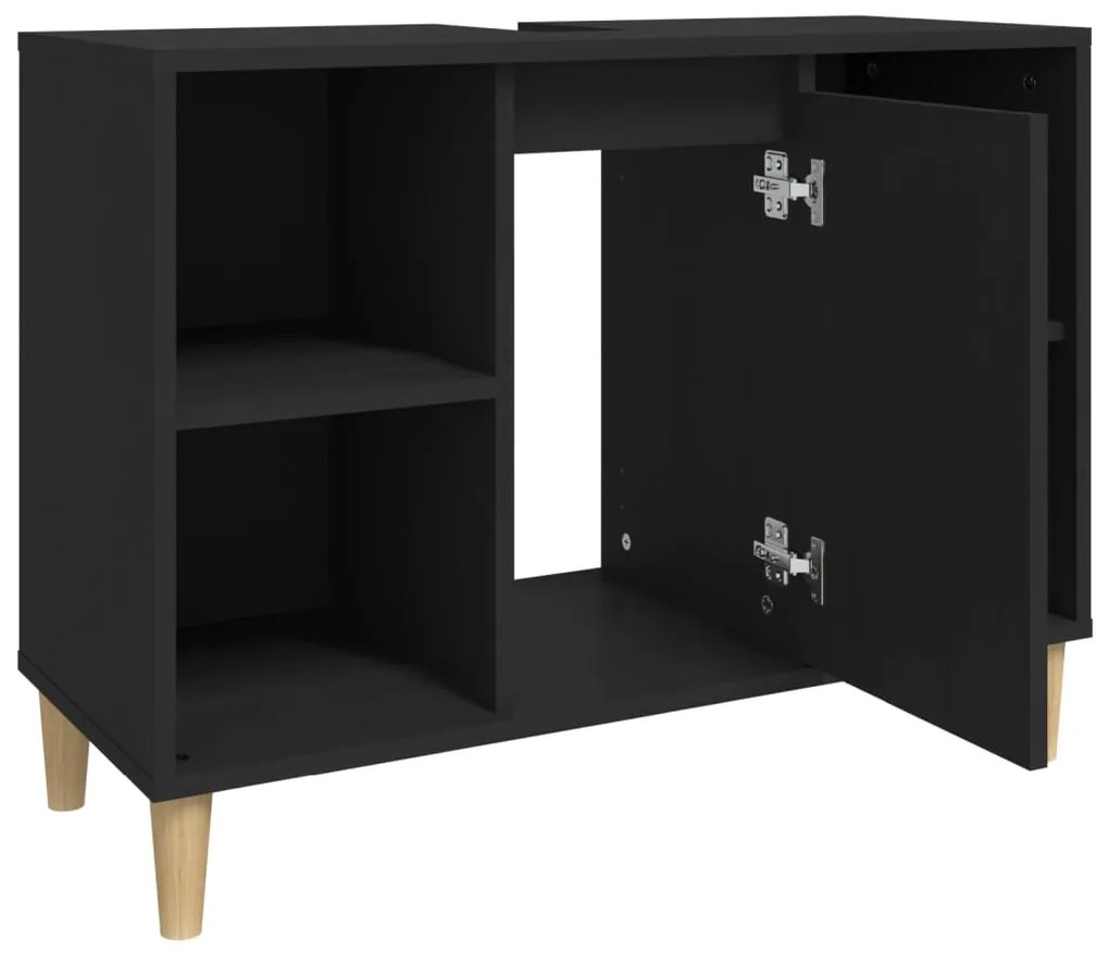 Móvel p/ lavatório 80x33x60 cm derivados de madeira preto