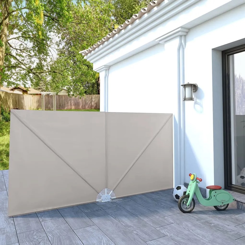 vidaXL Toldo lateral dobrável para terraço 300x150 cm creme