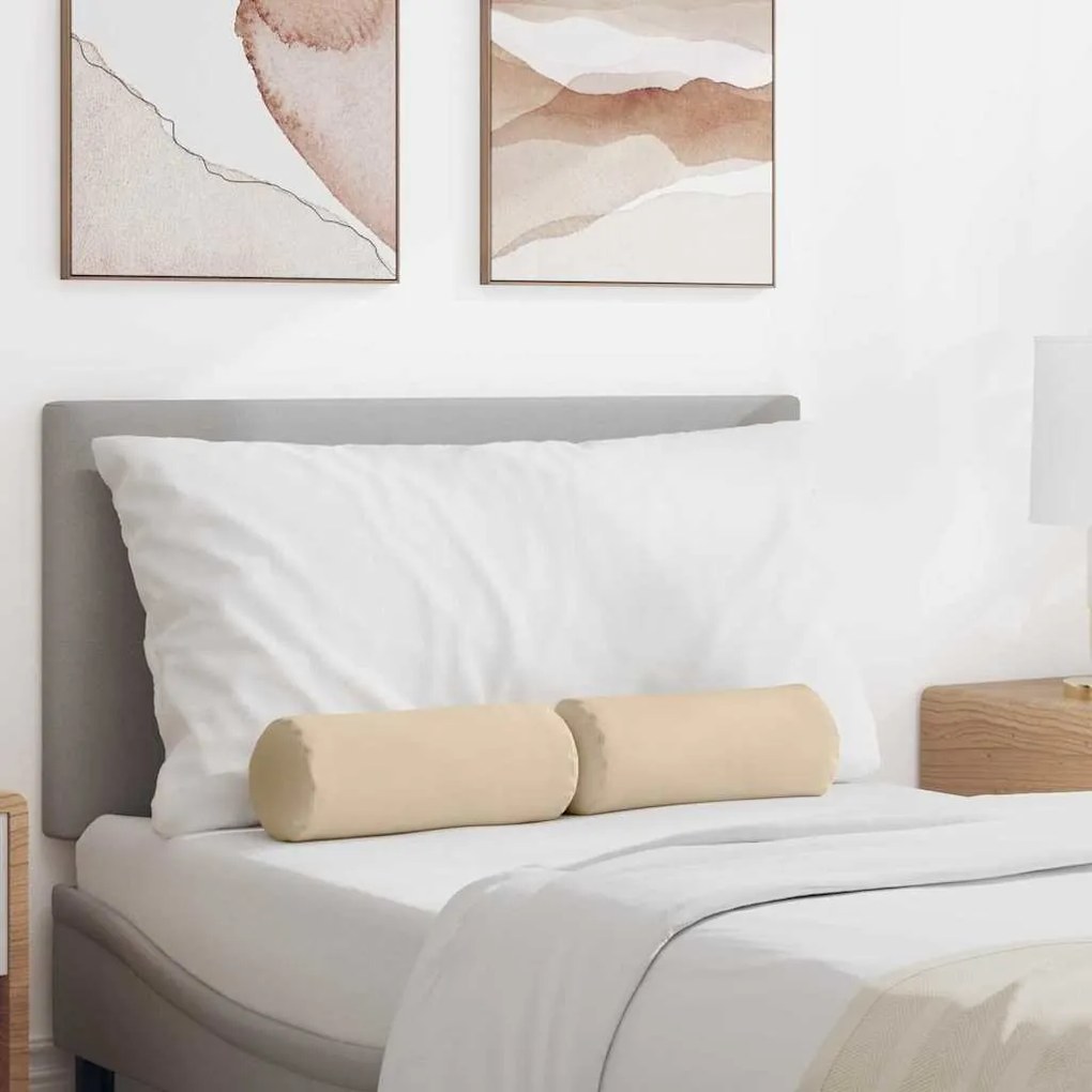 vidaXL Almofadas de Apoio 2 pcs Creme Ø 15 x 40 cm