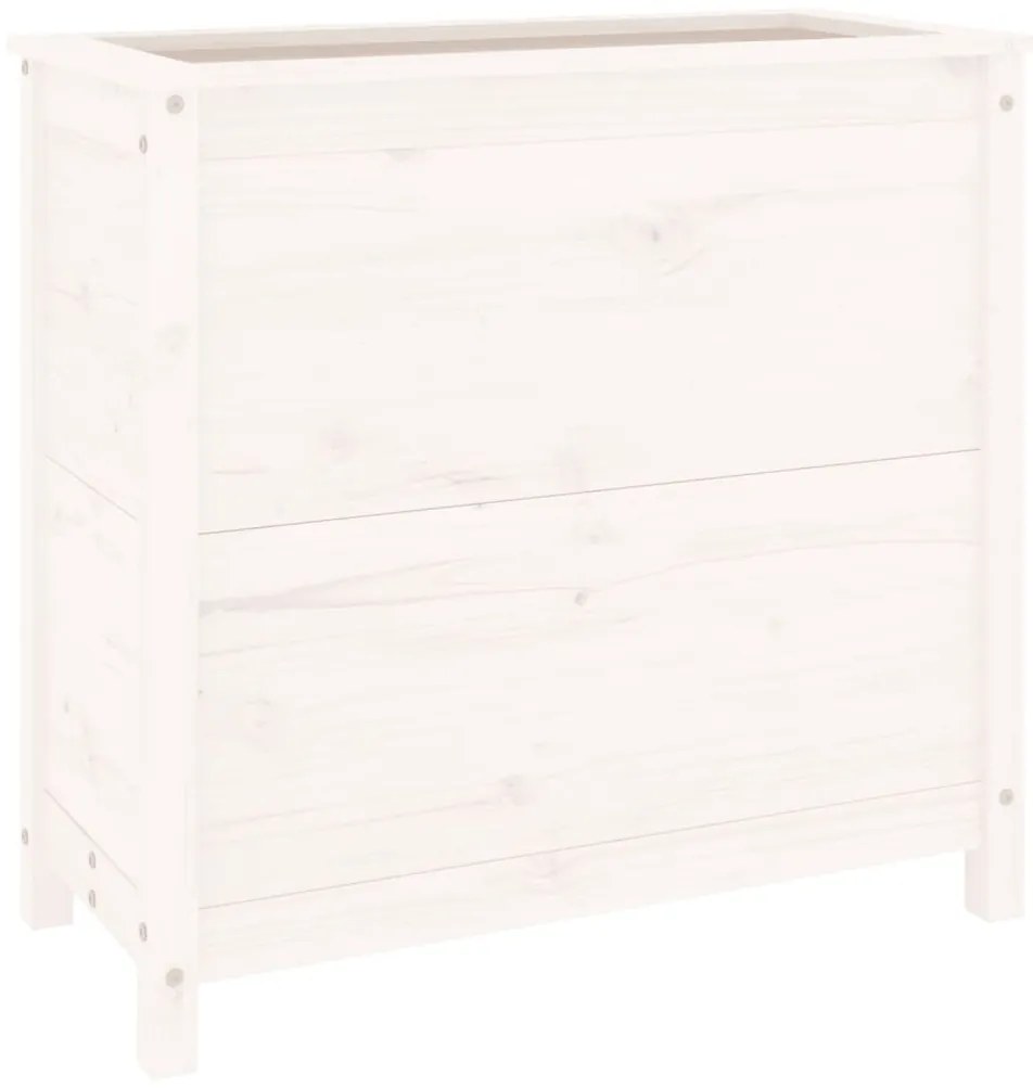 Vaso/floreira de jardim 82,5x40x78 cm pinho maciço branco