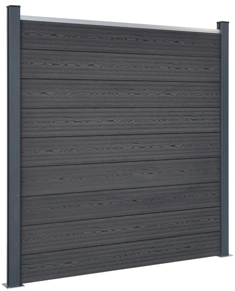 Conjunto de painéis de vedação 872x186 cm WPC cinzento