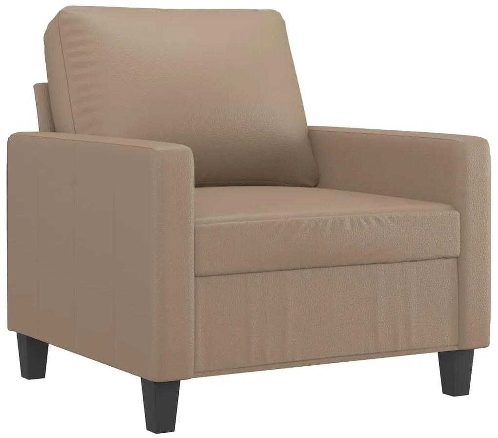 4 pcs conjunto sofás c/ almofadões couro artif. cor cappuccino