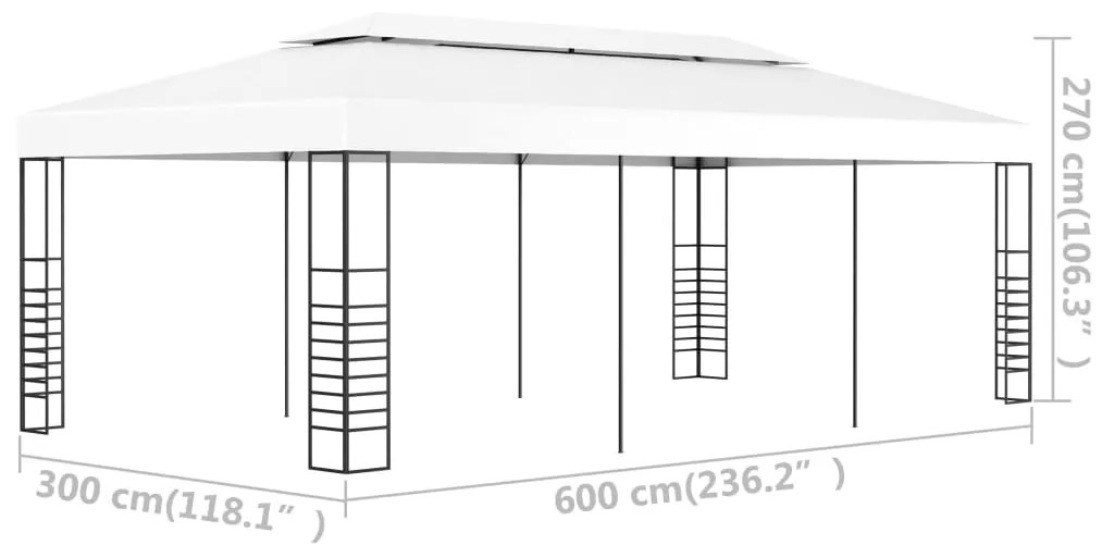 Gazebo/tenda 6x3 m branco