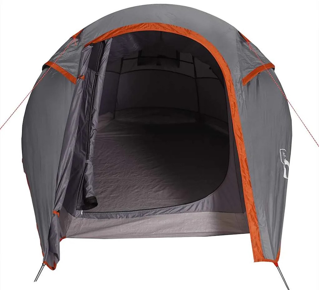 Tenda de campismo túnel p/ 2 pessoas impermeável cinza/laranja