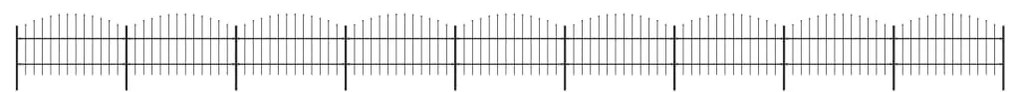 vidaXL Cerca de jardim com topo em lanças (0,75-1)x15,3 m aço preto