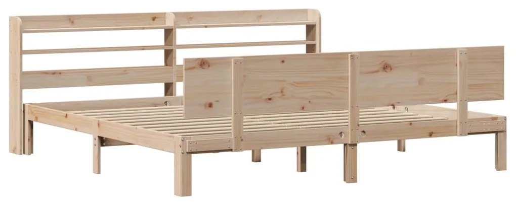 Estrutura de cama com cabeceira 200x200 cm pinho maciço