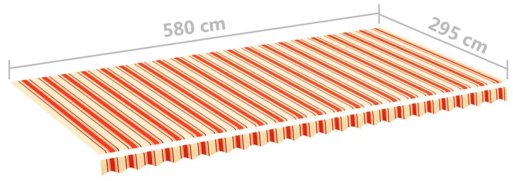 Tecido de substituição para toldo 6x3 m amarelo e laranja